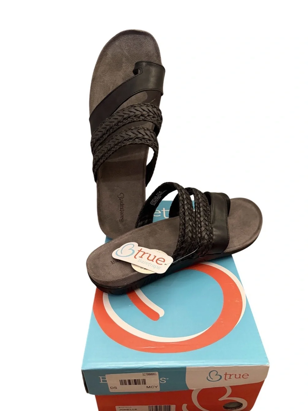 NWT Baretraps Jonelle Black Braided Slide Sandals for Women size 11